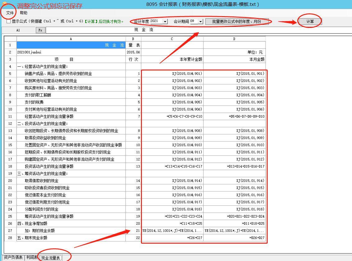 財務(wù)軟件-會計報表-現(xiàn)金流量表